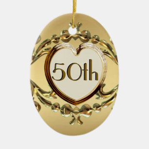 50th Anniversary Or 50th Birthday Oval Ornament