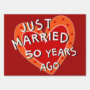 50th Anniversary or Any Yr Whimsical Heart Gift Sign