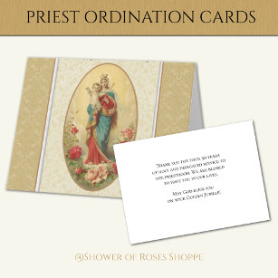 50th Anniversary Ordination Blessed Virgin Mary Card