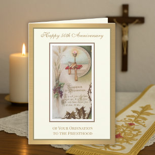50th Anniversary Ordination Chalice Elegant Card