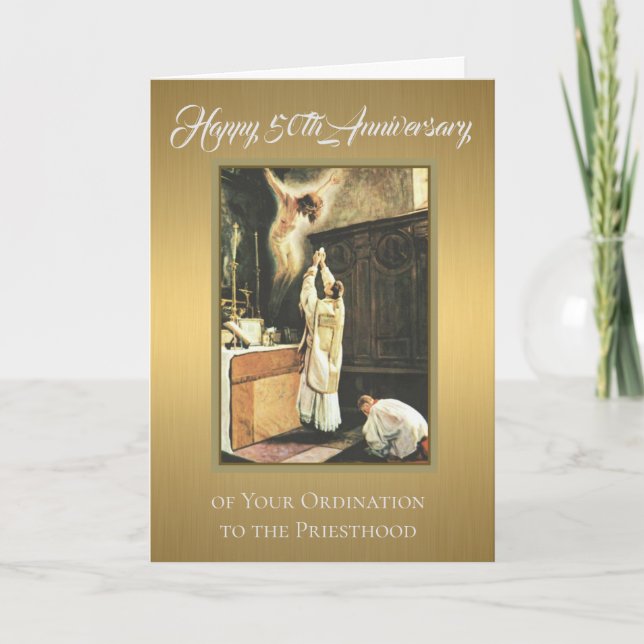 50th Anniversary Ordination Priest at Altar Card (Front)