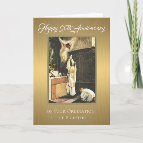 50th Anniversary Ordination Priest at Altar Card