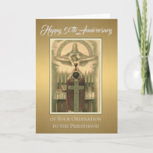 50th Anniversary Ordination Priest at Altar Card