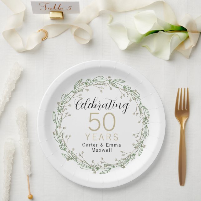 50th Anniversary Paper Plates (Wedding)