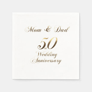 50th Anniversary Parents Golden Wedding Napkins