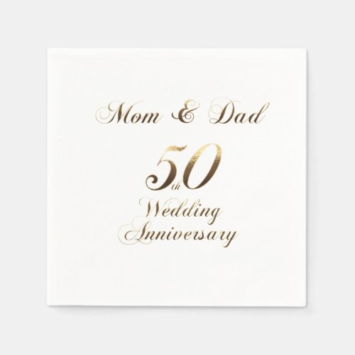50th Anniversary Parents Golden Wedding Napkins