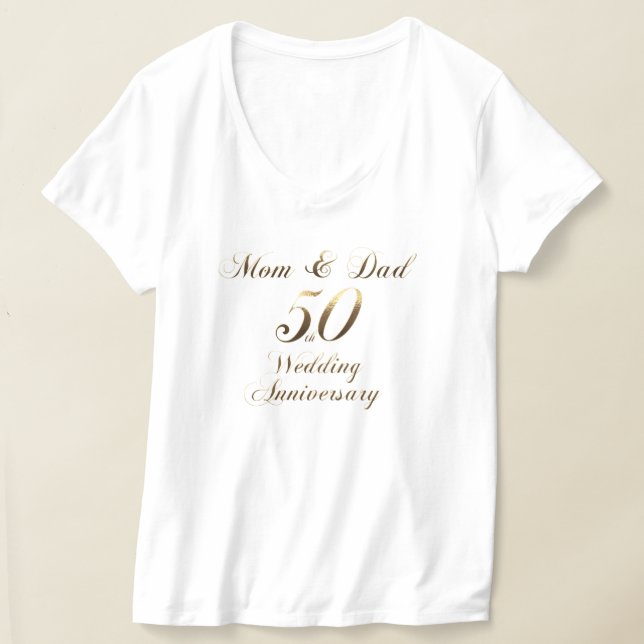 50th Anniversary Parents Golden Wedding T-Shirt (Laydown)