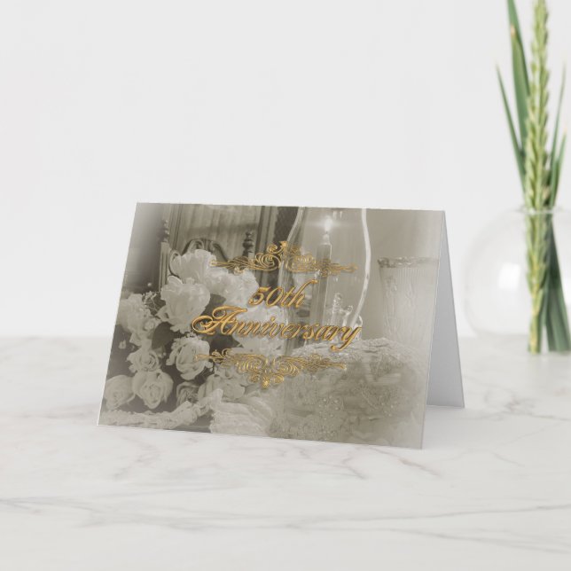 50th anniversary part invitation card elegant (Front)