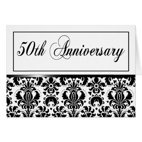 50th Anniversary Party (Chaucer/black & white) Card