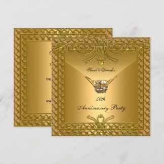 50th Anniversary Party Elegant Gold Art Deco Invitation