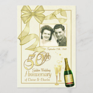 50th Anniversary Party - Fancy Photo Invitations