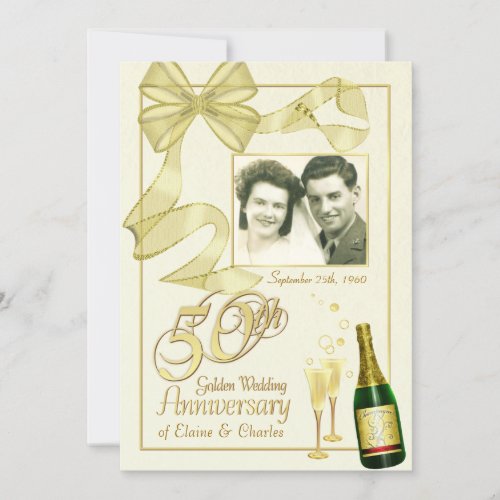 50th Anniversary Party - Fancy Photo Invitations