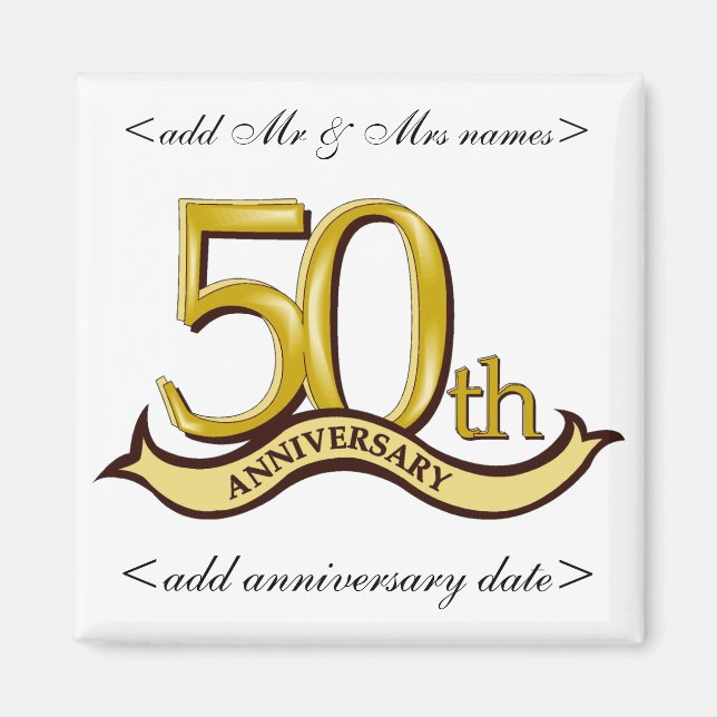 50th Anniversary Party Favors Magnet (Front)