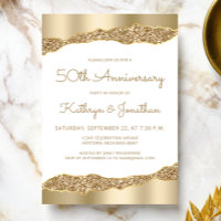 50th Anniversary Party Gold Foil Glitter