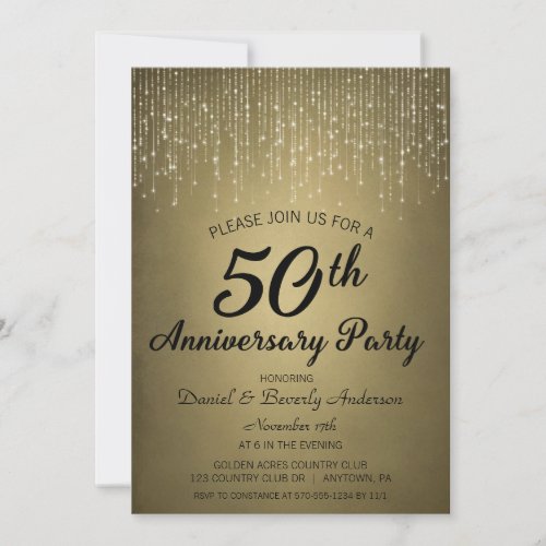 50th Anniversary Party Golden Wedding Invitation