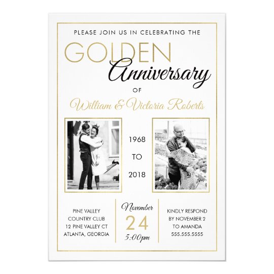 50th anniversary party invitation faux gold invitation zazzle com