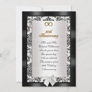 50th Anniversary party invitation formal damask