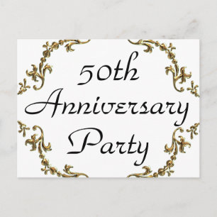 50th Anniversary Party Invitation Postcards