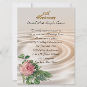 50th Anniversary party invitation rose