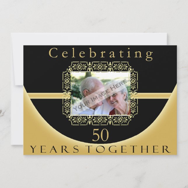 50th Anniversary Party Invitation With Photo (Front)