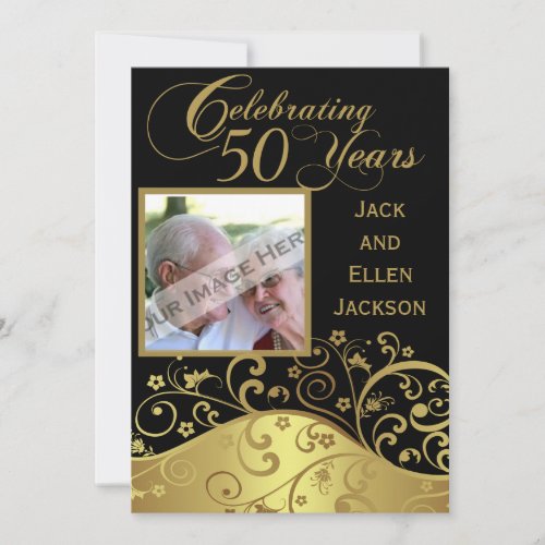 50th Anniversary Party Invitation With Photo