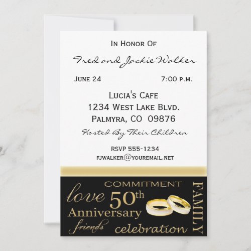 50th Anniversary Party Invitations