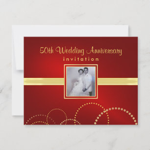 50th Anniversary Party Invitations Photo Optional