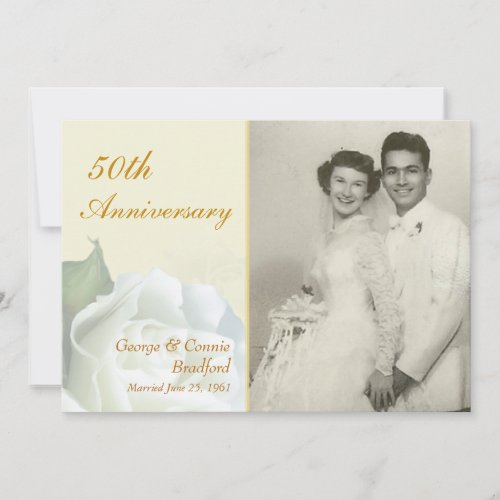 50th Anniversary Party Invitations - Romantic Rose