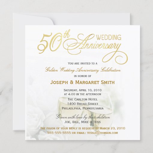 50th Anniversary Party Invitations - Square | Zazzle