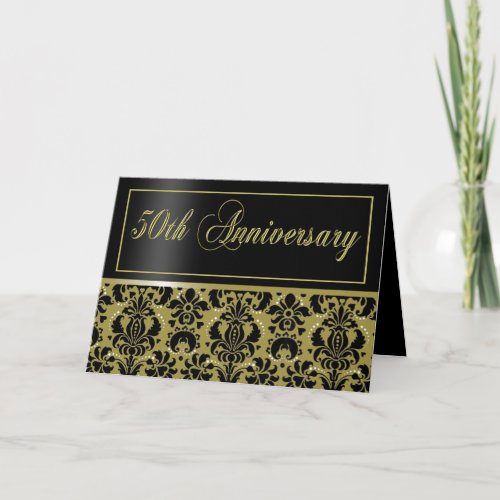 50th Anniversary Party Invite Chaucerblack gold