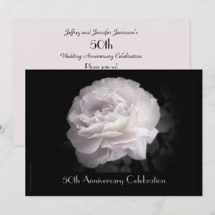 50th Anniversary Party Pale Pink Rose Floral Invitation