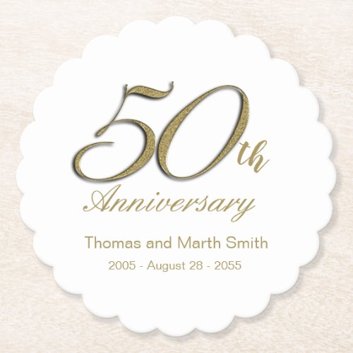 50th Anniversary Party Paper Drink Coasters