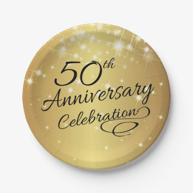50th Anniversary Party Paper Plates (Front)
