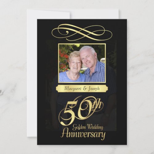 50th Anniversary Party Photo Invitations