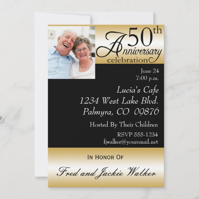 50th Anniversary Party Photo  Invitations (Front)