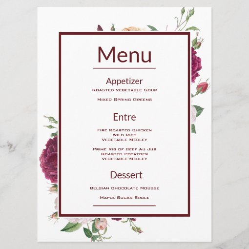 50th Anniversary Party - Reception Menu | Zazzle