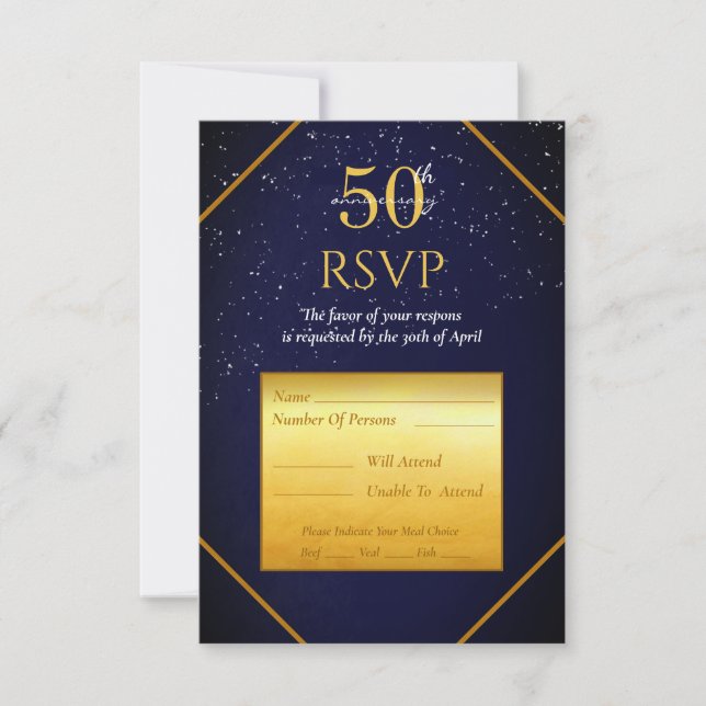 50th Anniversary Party Response Card (Front)