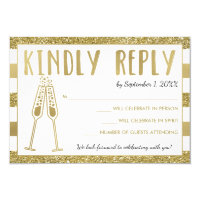 50th Anniversary Party RSVP Card, Faux Gold Invitation