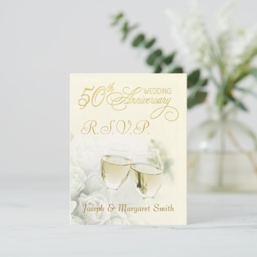 50th Anniversary Party - RSVP Reply Cards | Zazzle