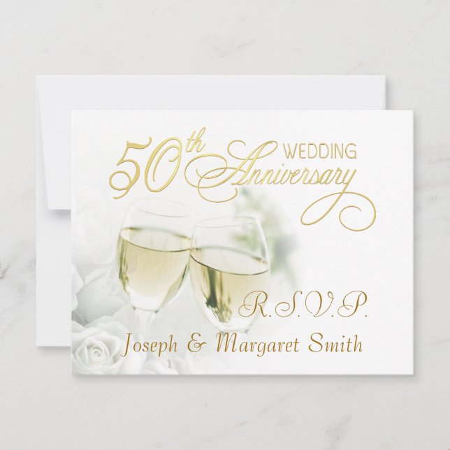 50th Anniversary Party - RSVP Reply Cards (Front)
