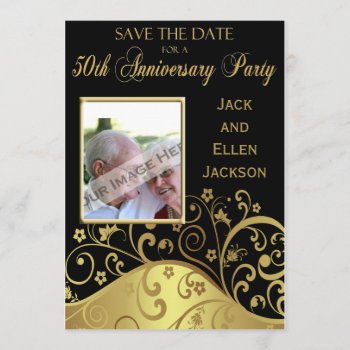 50th Anniversary Party Save The Date With Photo by Be_My_Valentine at Zazzle