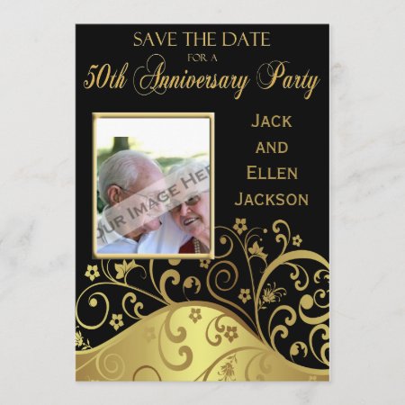 50th Anniversary Party Save The Date With Photo