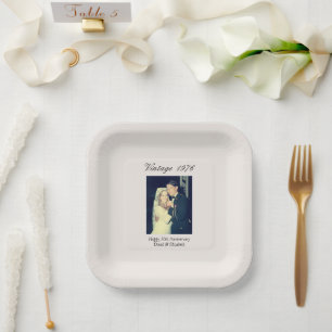 50th Anniversary Party Supplies Wedding Photo Paper Plates