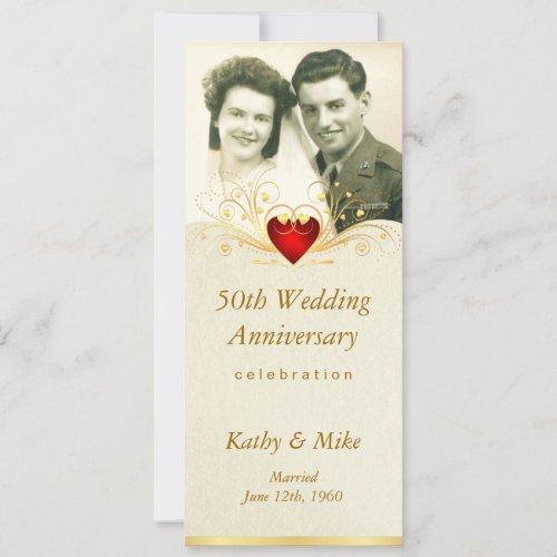 50th Anniversary Party Vintage Photo Invitations