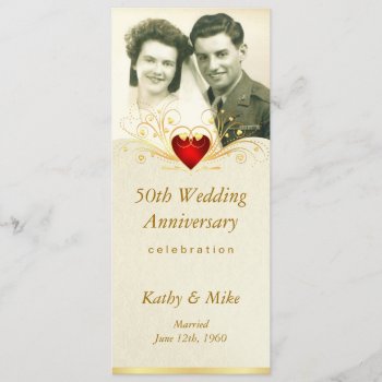 50th Anniversary Party Vintage Photo Invitations by SquirrelHugger at Zazzle