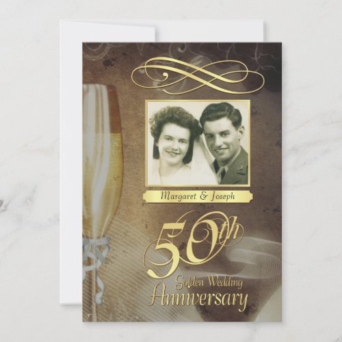 50th Anniversary Party Vintage Photo Invitations