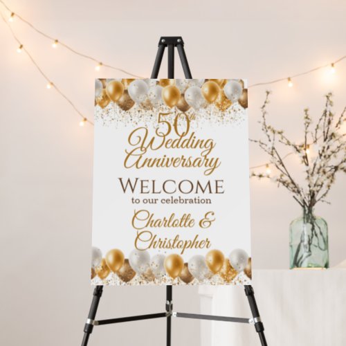 50th Anniversary Party Welcome Balloon Foam Board