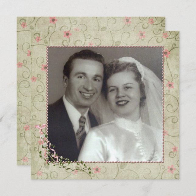 50th Anniversary Party with Photo Invitation (Front/Back)