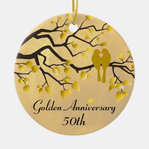 50th Anniversary Personalized Celebration Ceramic Ornament