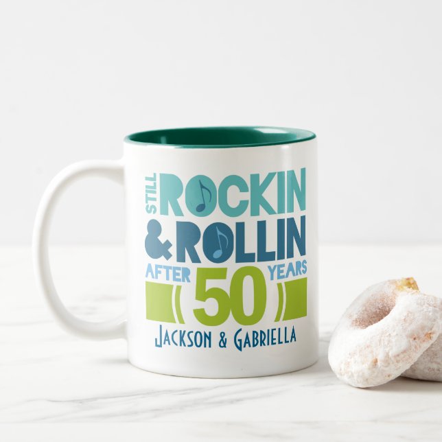 50th Anniversary Personalized Mug Gift (With Donut)